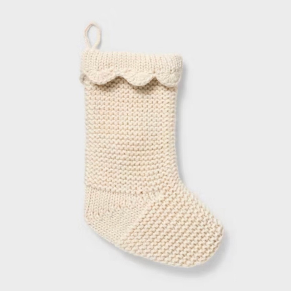 Knit Stocking with Scallop Trim Cream - Threshold™ designed with Studio McGee